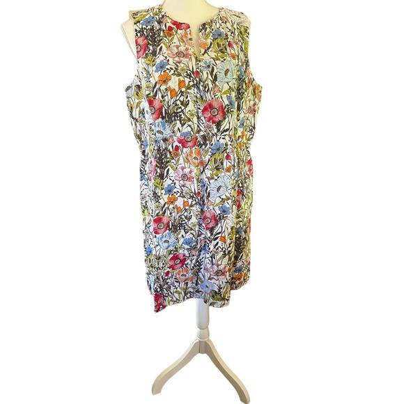 J Jill Dresses & Skirts - J. Jill Love Linen Floral Wildflower Sleeveless Dress w/ Pockets, large Petite
